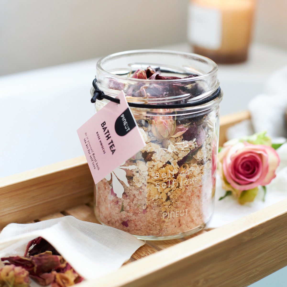 Badthee | pot | Rose & Hibiscus | Home Spa | Thuis Wellness