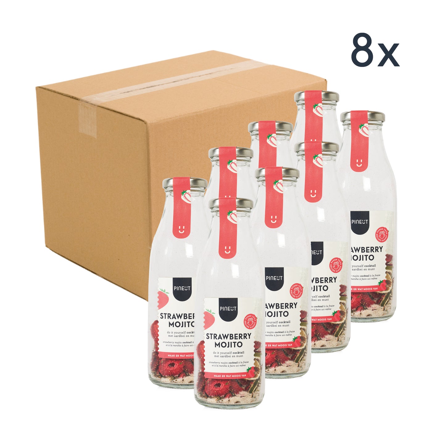 Préparation Strawberry Mojito BIO | Bouteille cocktail | Recette maison fruitée | Idée cadeau estivale