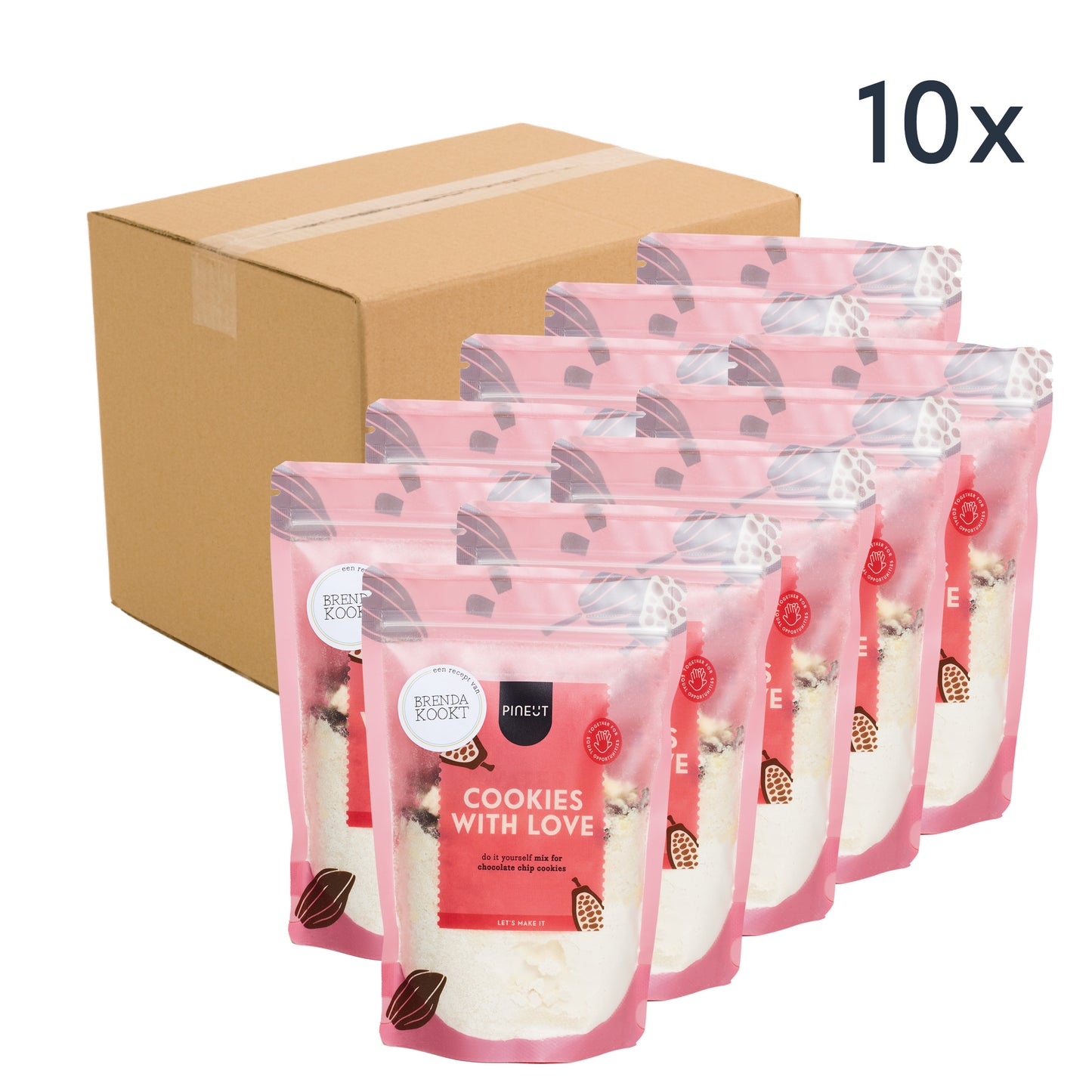 Koekjes bakken | Cookies with Love | pouchbag | Pineut x BrendaKookt | Doos met 10 stuks
