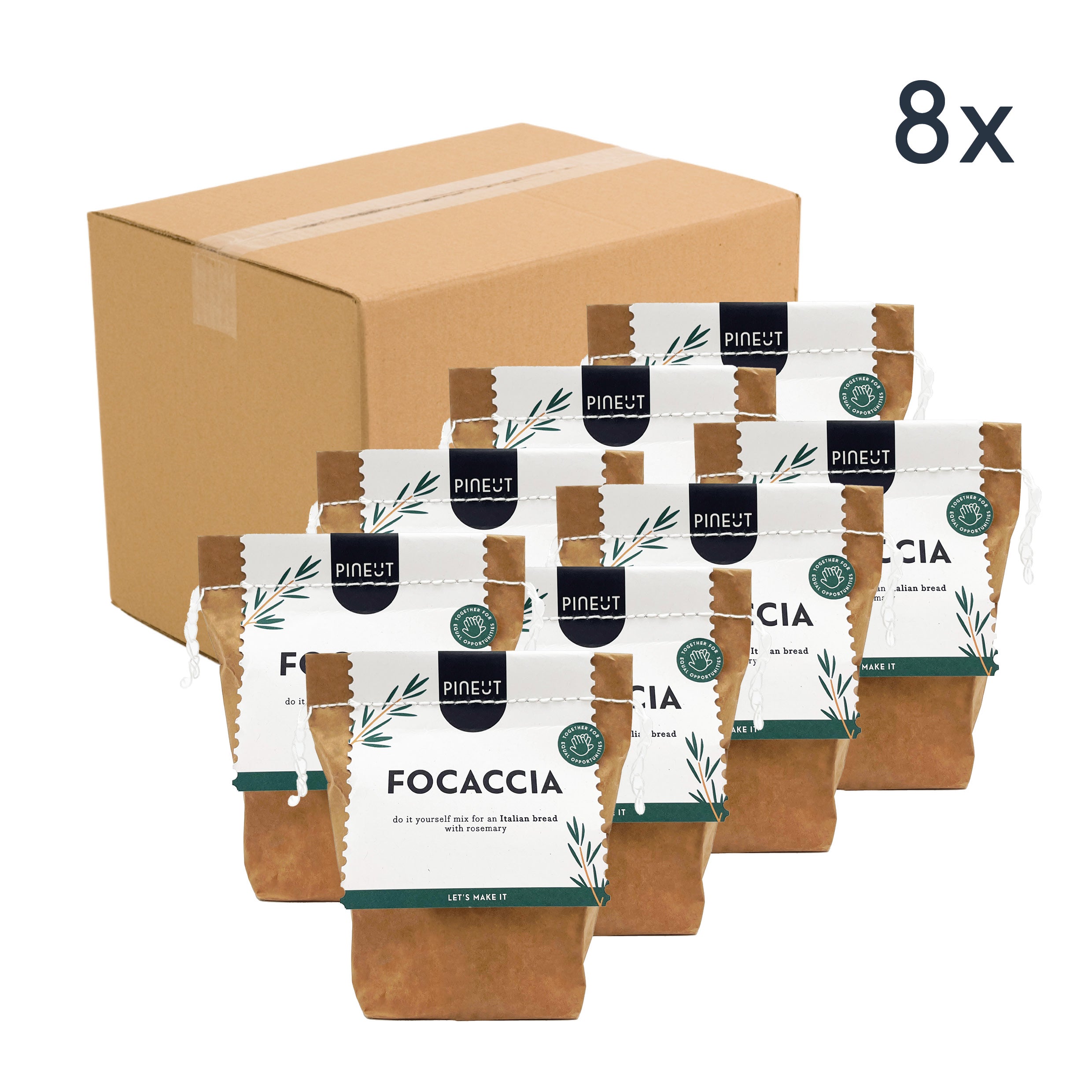 Pineut borrelbrood | zak | Focaccia | Doos met 8 stuks – Pineut
