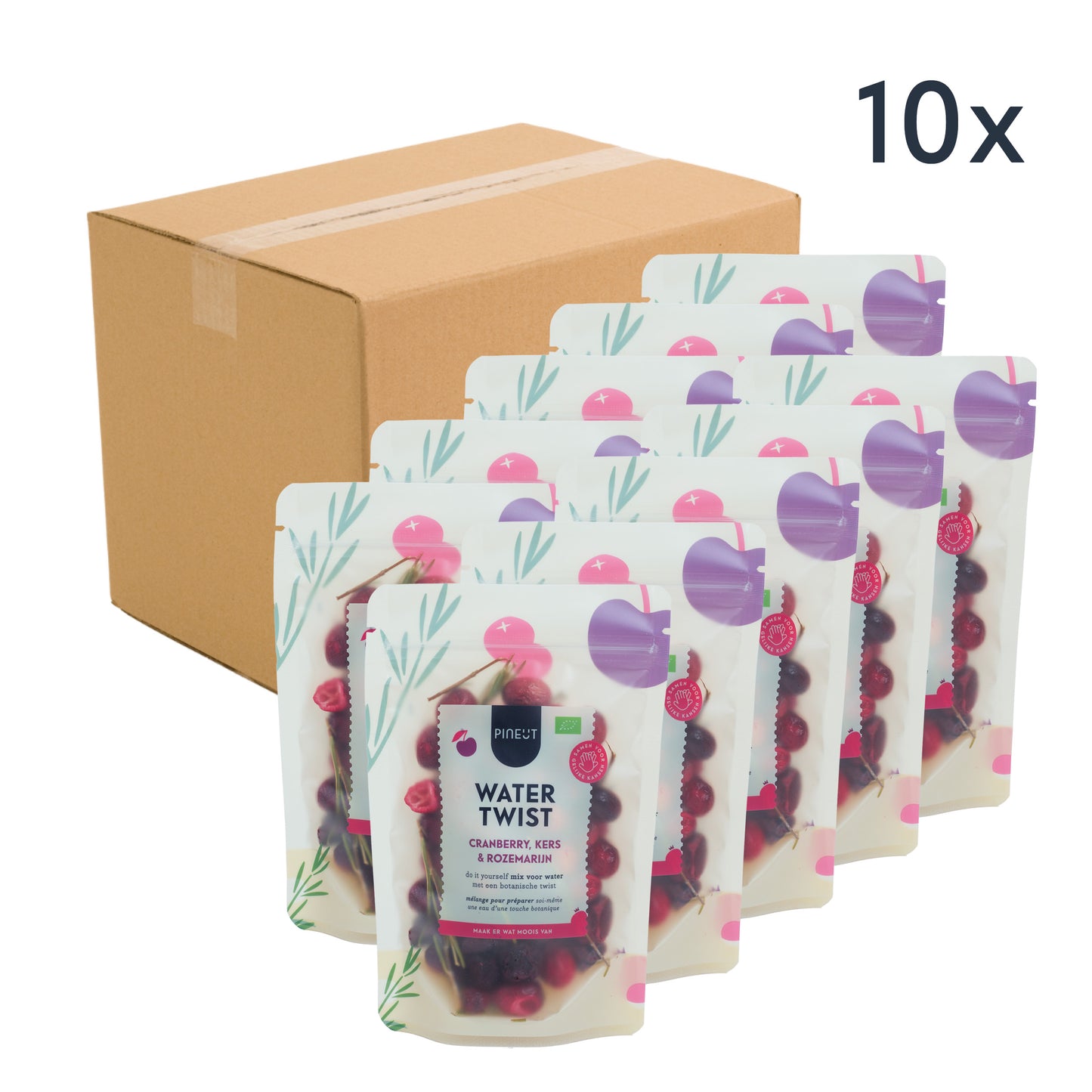 Watertwist Cranberry, Cerise & Romarin BIO | Recharge eau fruitée botanique | Sans sucre, 100 % naturel