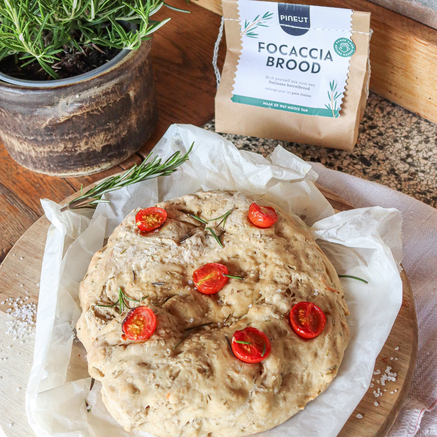 Italiaans Borrelpakket - Borrelbrood Focaccia, Limoncello & Vinaigrette