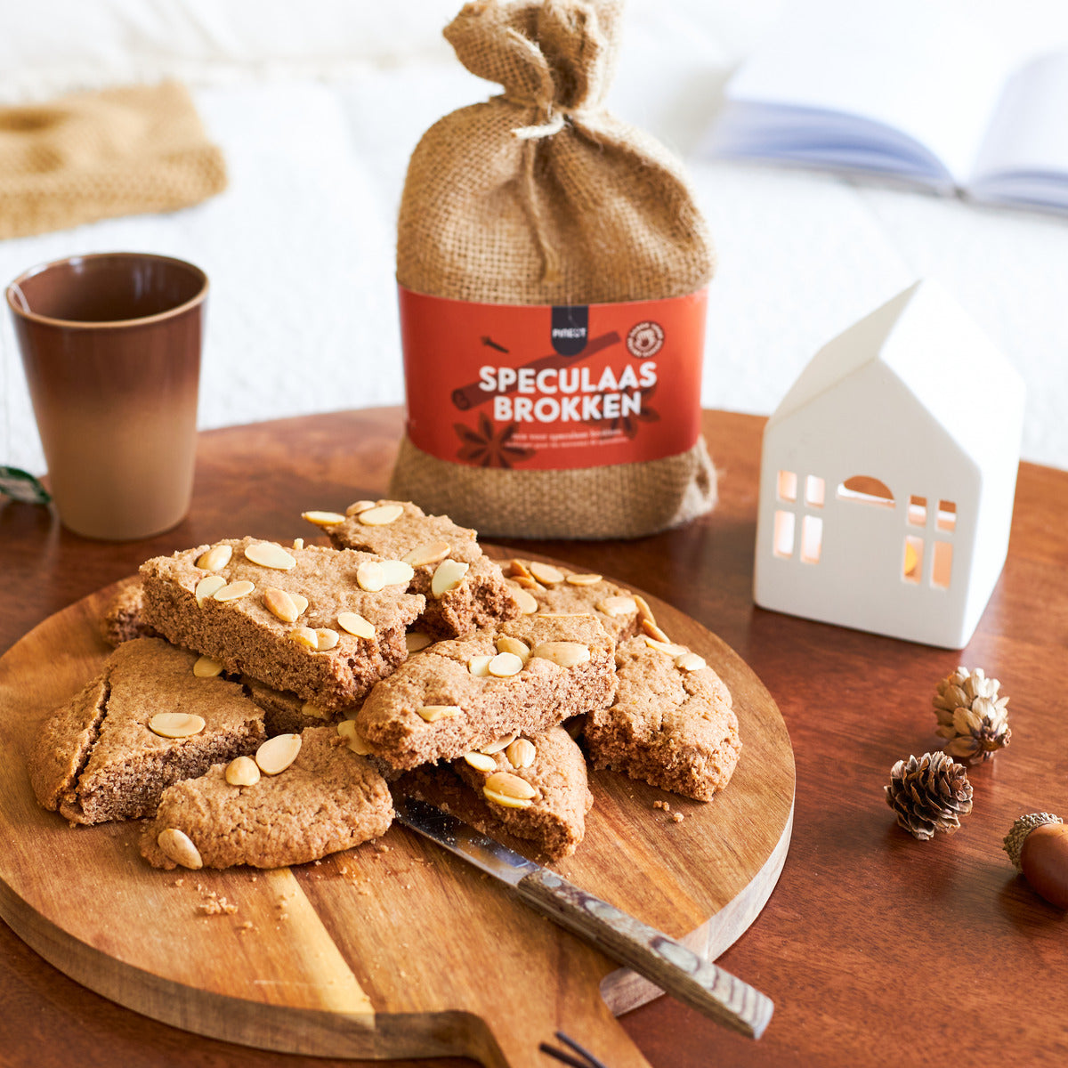 Koek | Jute zakje | Speculaasbrokken