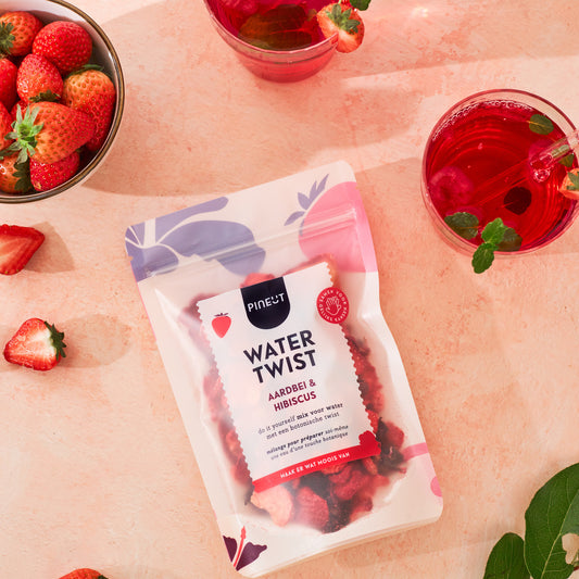 Water met smaak | Watertwist | Pouchbag | Aardbei & Hibiscus BIO