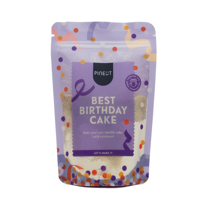 Best Birthday Cake van Pineut kleurrijke DIY verjaardagscake mix voor feestjes en originele cadeaumomenten.