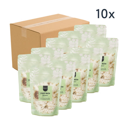Voetenbad | pouchbag | Lime Yarrow  | Home Spa | Thuis Wellness| Doos met 10 stuks
