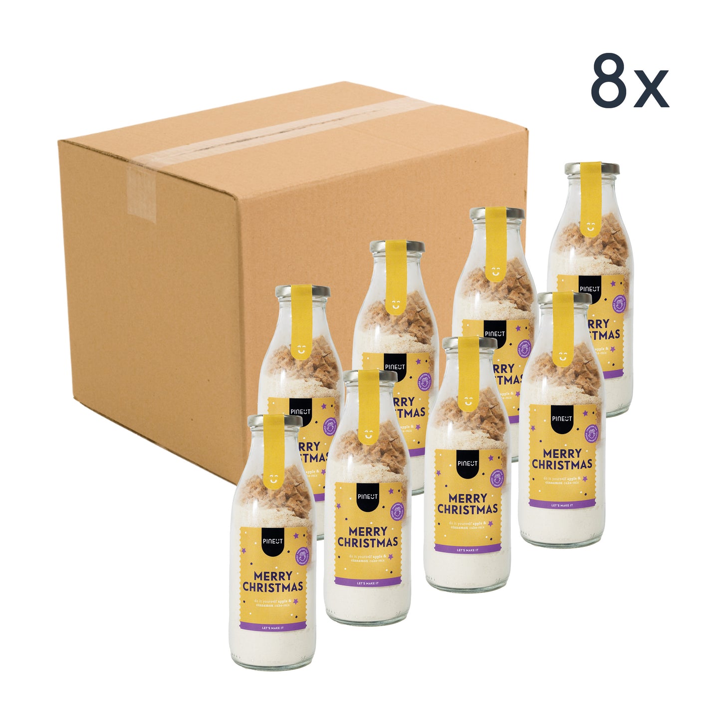 Cake | fles | Merry Christmas cake | Kerst | Doos met 8 stuks