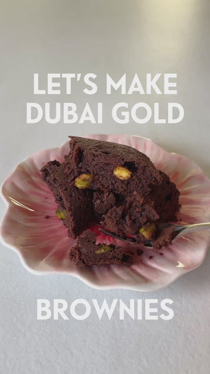 Brownies Dubai Gold | DIY Brownie Mix | Pure Chocolade, Pistache & Specerijen
